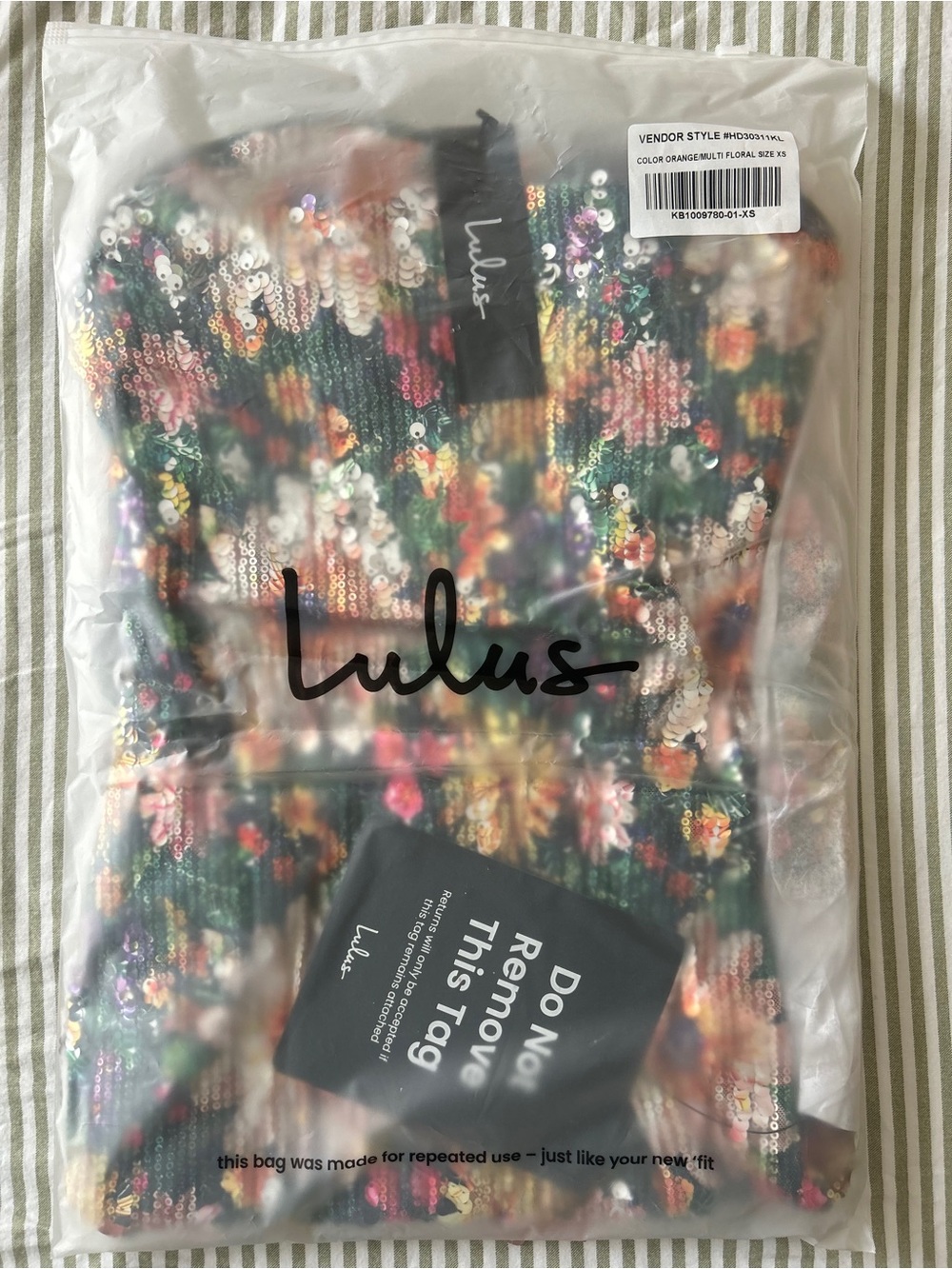 Lulu's Multicolor Sequin Floral strapless dress